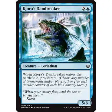 MtG Trading Card Game War of the Spark Common Kiora's Dambreaker #58