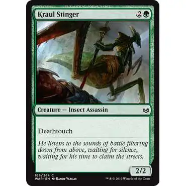 MtG Trading Card Game War of the Spark Common Kraul Stinger #165