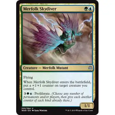 MtG Trading Card Game War of the Spark Uncommon Merfolk Skydiver #205