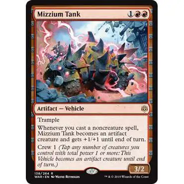 MtG Trading Card Game War of the Spark Rare Foil Mizzium Tank #138