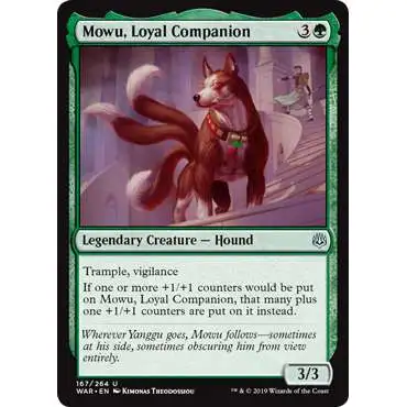 MtG Trading Card Game War of the Spark Uncommon Foil Mowu, Loyal Companion #167