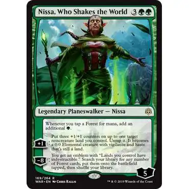 MtG Trading Card Game War of the Spark Rare Nissa, Who Shakes the World #169