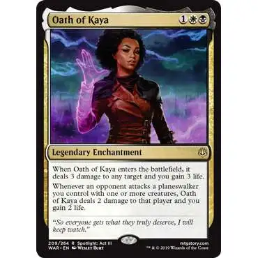 MtG Trading Card Game War of the Spark Rare Oath of Kaya #209