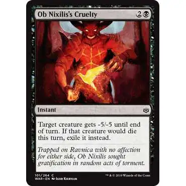 MtG Trading Card Game War of the Spark Common Foil Ob Nixilis's Cruelty #101