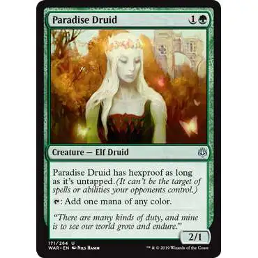 MtG Trading Card Game War of the Spark Uncommon Paradise Druid #171