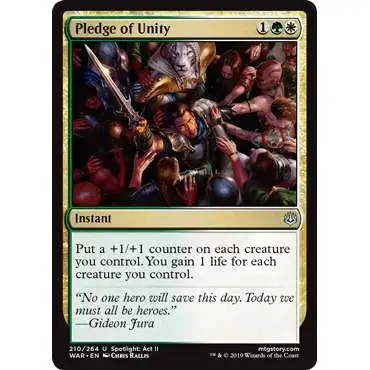 MtG Trading Card Game War of the Spark Uncommon Pledge of Unity #210