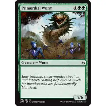 MtG Trading Card Game War of the Spark Common Foil Primordial Wurm #174