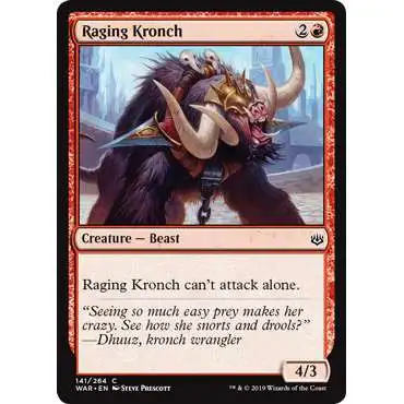 MtG Trading Card Game War of the Spark Common Raging Kronch #141