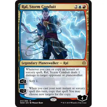 MtG Trading Card Game War of the Spark Rare FOIL Ral, Storm Conduit #211
