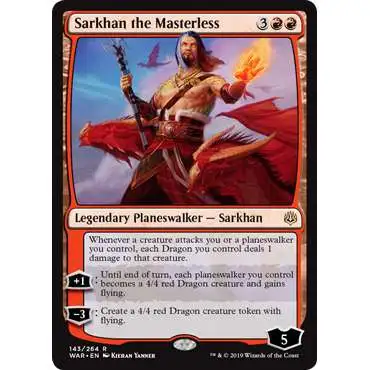 MtG Trading Card Game War of the Spark Rare Sarkhan the Masterless #143