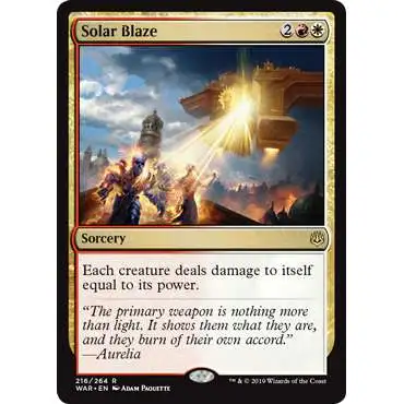 MtG Trading Card Game War of the Spark Rare Solar Blaze #216