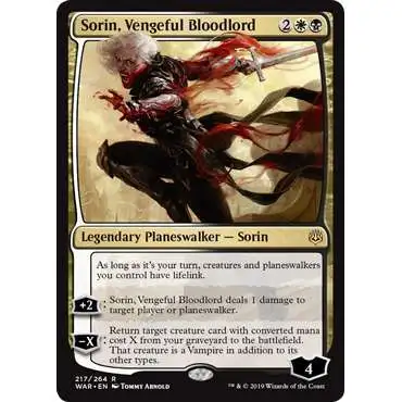 MtG Trading Card Game War of the Spark Rare Sorin, Vengeful Bloodlord #217