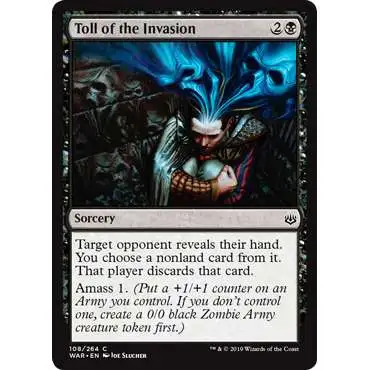 MtG Trading Card Game War of the Spark Common Toll of the Invasion #108