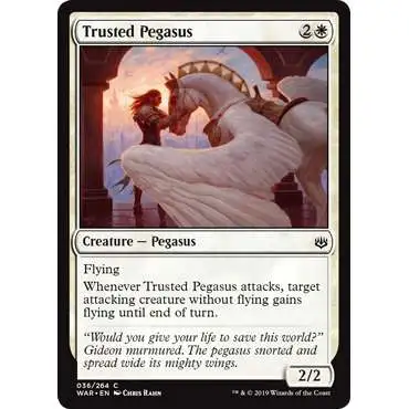 MtG Trading Card Game War of the Spark Common Trusted Pegasus #36