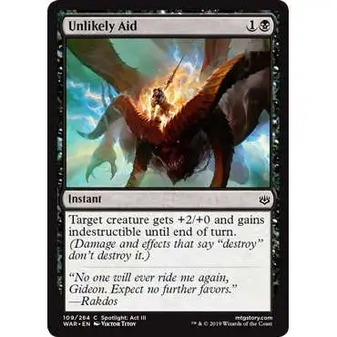 MtG Trading Card Game War of the Spark Common Unlikely Aid #109