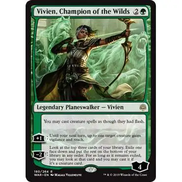 MtG Trading Card Game War of the Spark Rare Vivien, Champion of the Wilds #180