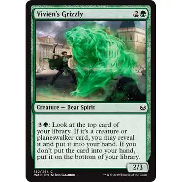 MtG Trading Card Game War of the Spark Common Vivien's Grizzly #182