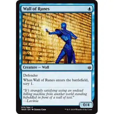 MtG Trading Card Game War of the Spark Common Wall of Runes #75