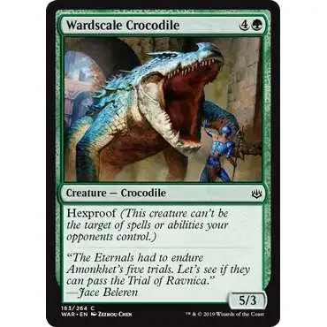 MtG Trading Card Game War of the Spark Common Wardscale Crocodile #183