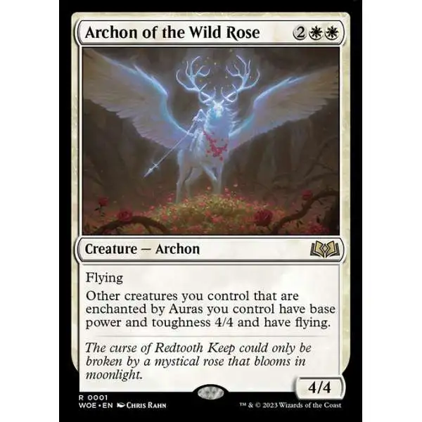 MtG Wilds of Eldraine Rare Archon of the Wild Rose #1