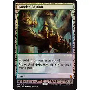 MtG Trading Card Game Battle for Zendikar Mythic Rare Foil Wooded Bastion [Zendikar Expedition]