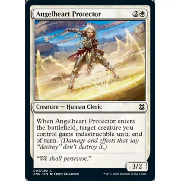 MtG Trading Card Game Zendikar Rising Common Angelheart Protector #3
