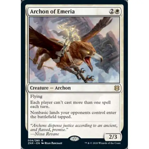 MtG Trading Card Game Zendikar Rising Rare FOIL Archon of Emeria #4