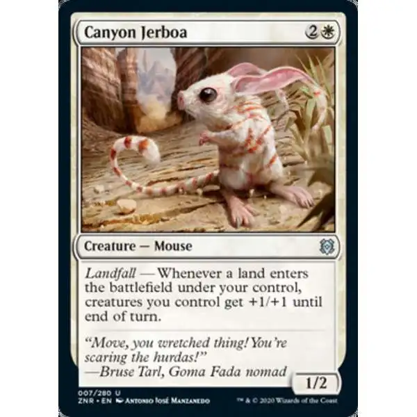 MtG Trading Card Game Zendikar Rising Uncommon Canyon Jerboa #7