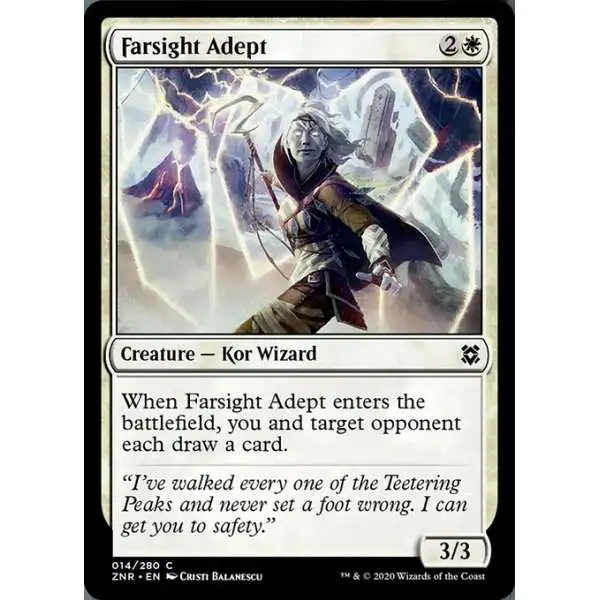 MtG Trading Card Game Zendikar Rising Common Farsight Adept #14