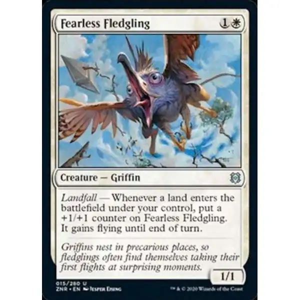 MtG Trading Card Game Zendikar Rising Uncommon Fearless Fledgling #15