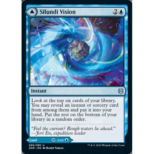 MtG Trading Card Game Zendikar Rising Uncommon Silundi Vision // Silundi Isle #80