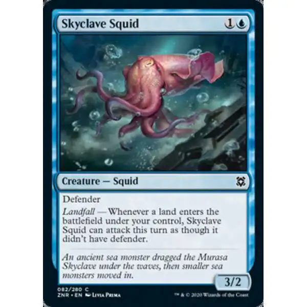 MtG Trading Card Game Zendikar Rising Common Skyclave Squid #82