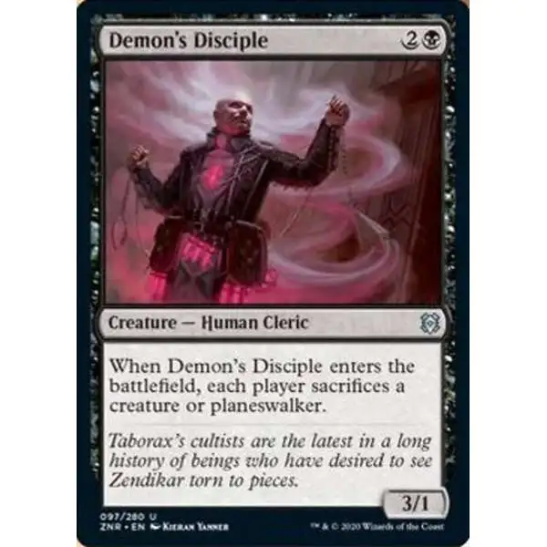 MtG Trading Card Game Zendikar Rising Uncommon Demon's Disciple #97