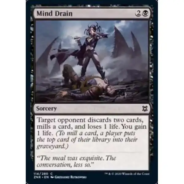 MtG Trading Card Game Zendikar Rising Common Mind Drain #114