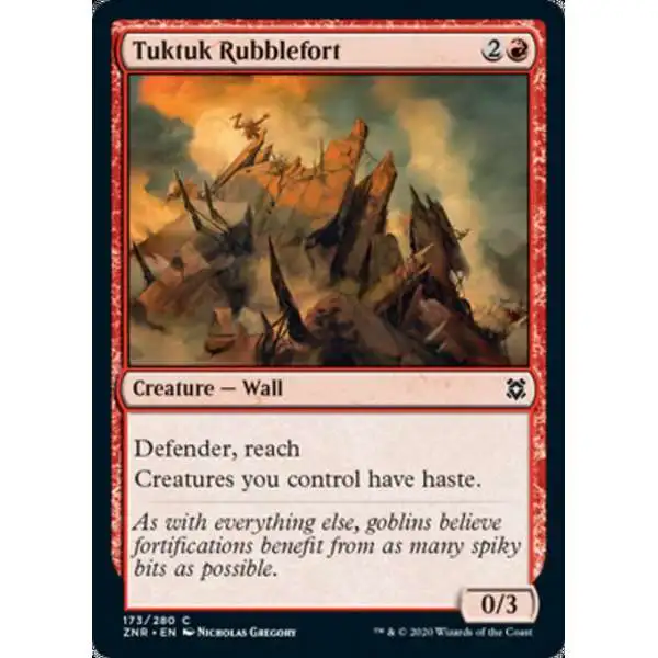 MtG Trading Card Game Zendikar Rising Common Tuktuk Rubblefort #173