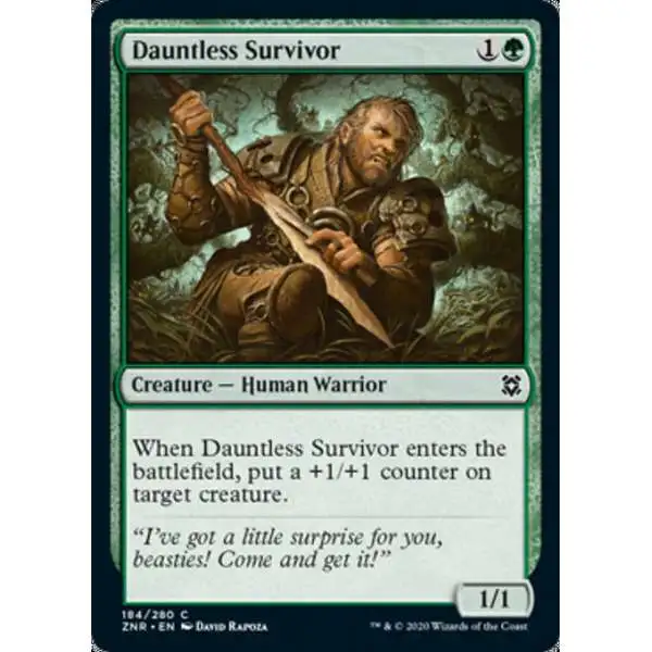 MtG Trading Card Game Zendikar Rising Common Dauntless Survivor #184
