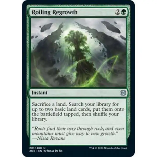 MtG Trading Card Game Zendikar Rising Uncommon Roiling Regrowth #201