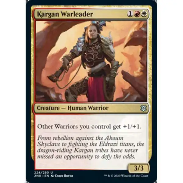 MtG Trading Card Game Zendikar Rising Uncommon Kargan Warleader #224