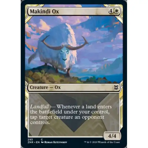 MtG Trading Card Game Zendikar Rising Common Makindi Ox #293 [FOIL Showcase]