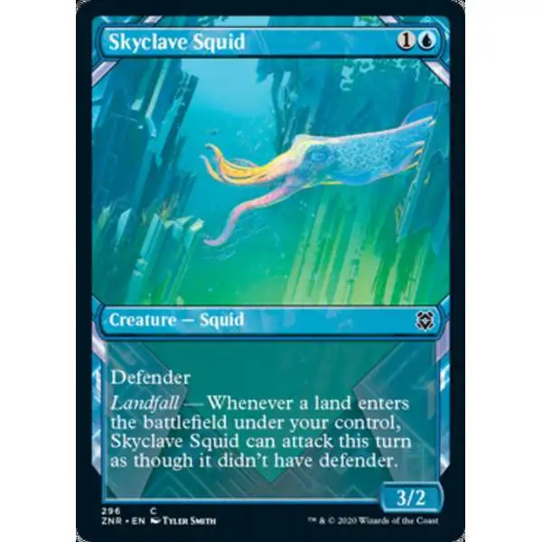 MtG Trading Card Game Zendikar Rising Common Skyclave Squid #296 [FOIL Showcase]