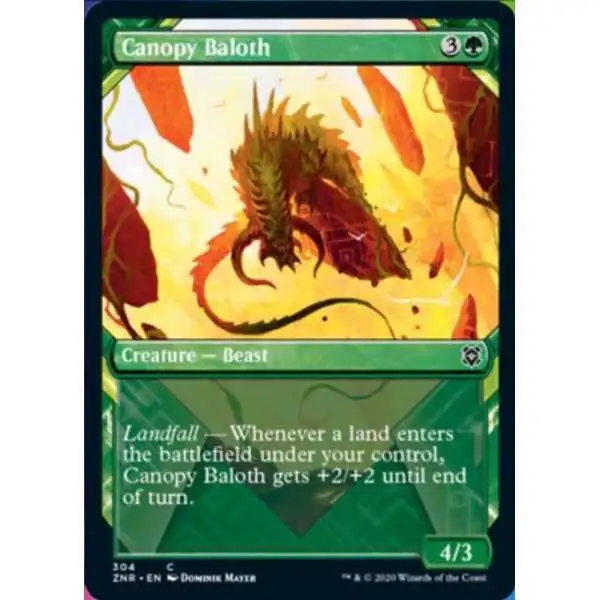 MtG Trading Card Game Zendikar Rising Common Canopy Baloth #304 [FOIL Showcase]