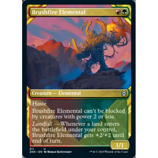 MtG Trading Card Game Zendikar Rising Uncommon Brushfire Elemental #311 [FOIL Showcase]