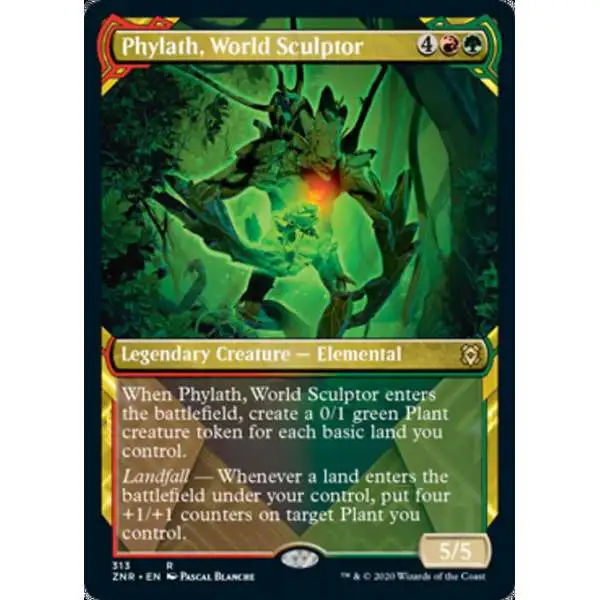 MtG Trading Card Game Zendikar Rising Rare Phylath, World Sculptor #313 [FOIL Showcase]