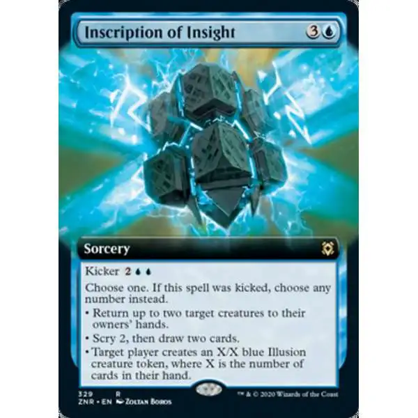 MtG Trading Card Game Zendikar Rising Rare Inscription of Insight #329 [FOIL Extended Art]
