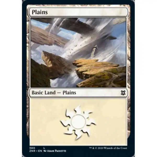 MtG Trading Card Game Zendikar Rising Common Plains #380 [FOIL 380]