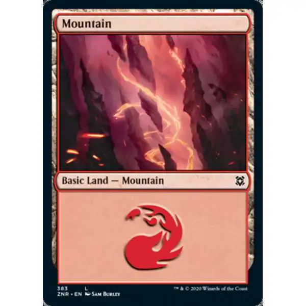 MtG Trading Card Game Zendikar Rising Common Mountain #383 [FOIL 383]