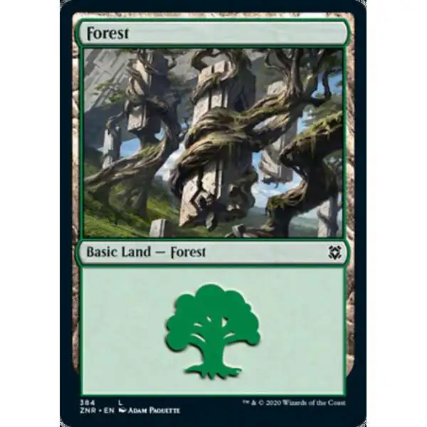 MtG Trading Card Game Zendikar Rising Common Forest #384 [FOIL 384]