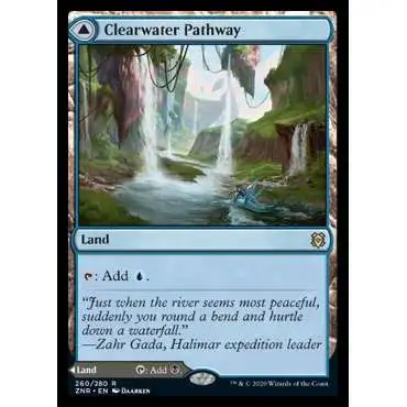 MtG Trading Card Game Zendikar Rising Rare Clearwater Pathway // Murkwater Pathway #260