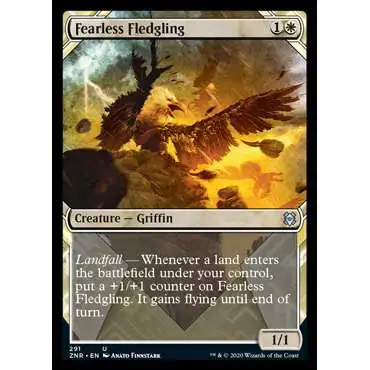 MtG Trading Card Game Zendikar Rising Uncommon Fearless Fledgling #291 [Showcase]