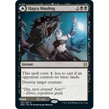 MtG Trading Card Game Zendikar Rising Rare Hagra Mauling // Hagra Broodpit #106